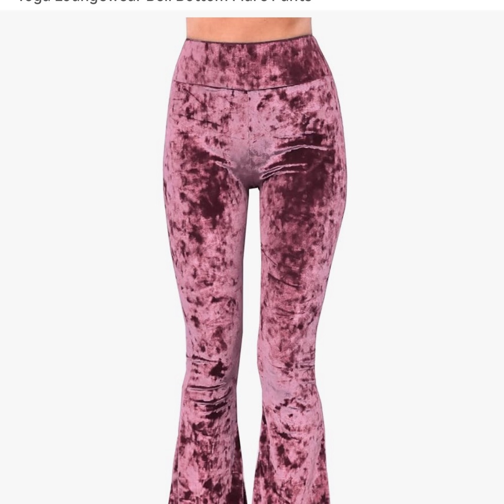 Velvet Flare Pants in Pink